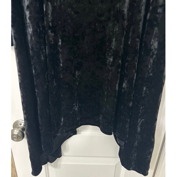 Cosmic Aura Black Velvet Asymmetrical Lace Trim Mini Dress 14/16 (1) Whimsigoth - Picture 7 of 16